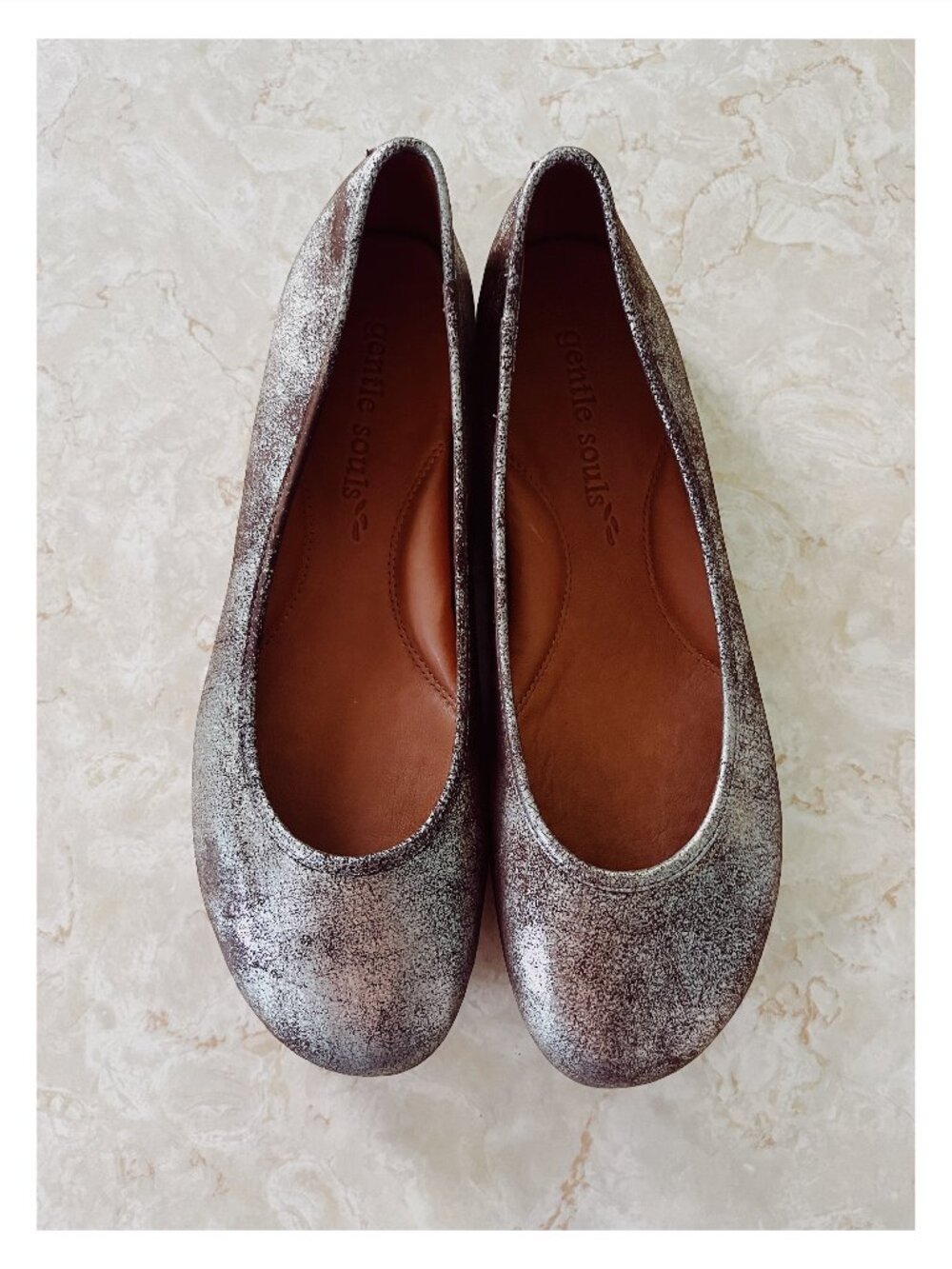 NWOB Gentle Souls Sz 11M Metallic Leather Gigi Ballet Flats